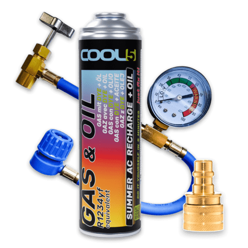 COOL5 2in1 SUMMER AC RECHARGE (R1234yf + Öl) + Manometerschlauch und YF-Adapter